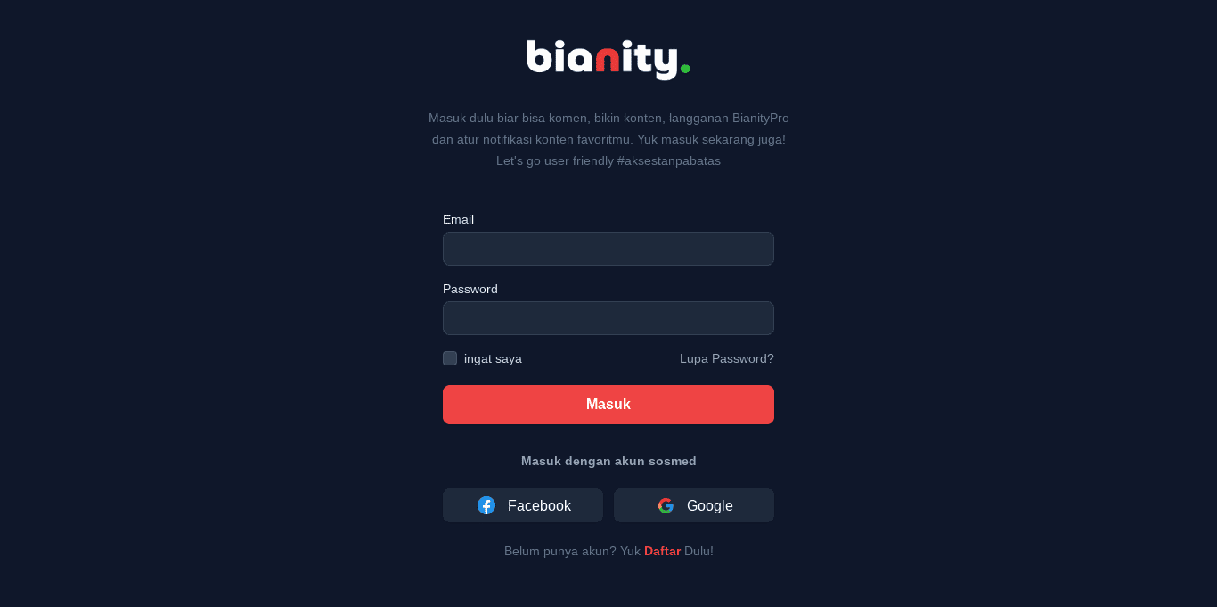 Bianity - Blogging Platform